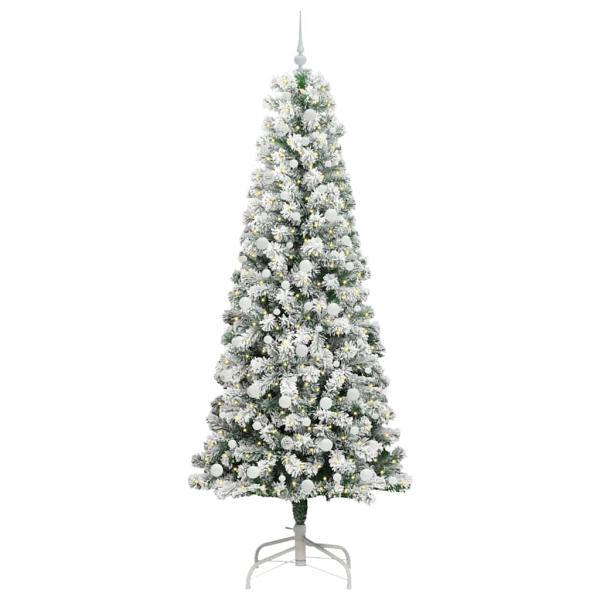 Künstlicher klappbarer Weihnachtsbaum Grün und Weiß 240 cm