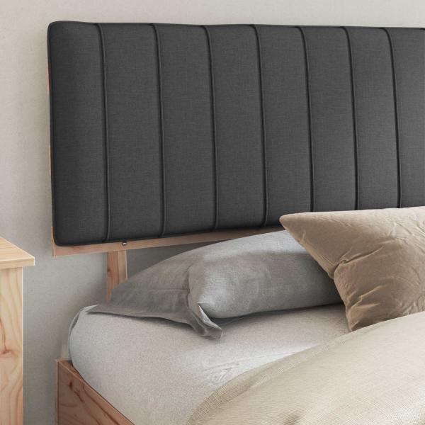 Bettgestell mit gepolstertem Kopfteil Dunkelgrau 200 x 200 cm