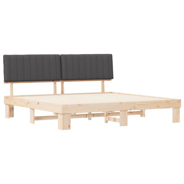 Bettgestell mit gepolstertem Kopfteil Dunkelgrau 200 x 200 cm