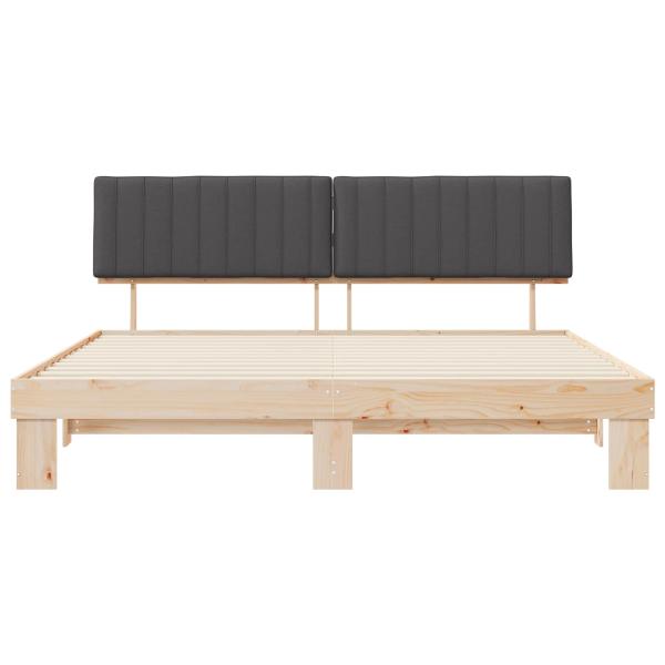 Bettgestell mit gepolstertem Kopfteil Dunkelgrau 200 x 200 cm