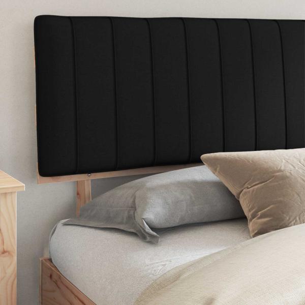 Bettgestell mit gepolstertem Kopfteil Schwarz 200 x 200 cm