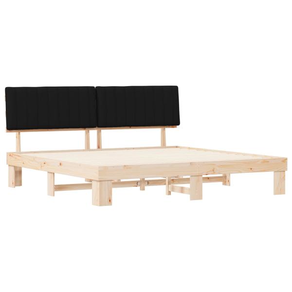 Bettgestell mit gepolstertem Kopfteil Schwarz 200 x 200 cm