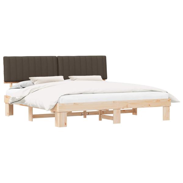 Bettgestell mit gepolstertem Kopfteil Taupe 200 x 200 cm