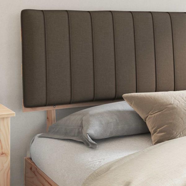 Bettgestell mit gepolstertem Kopfteil Taupe 200 x 200 cm