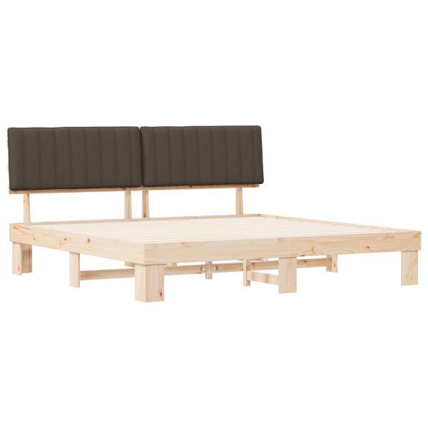 Bettgestell mit gepolstertem Kopfteil Taupe 200 x 200 cm