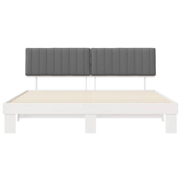 Bettgestell mit gepolstertem Kopfteil Hellgrau 200 x 200 cm