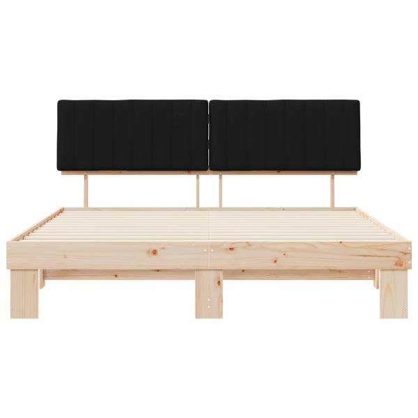 Bettgestell mit gepolstertem Kopfteil Schwarz 180 x 200 cm