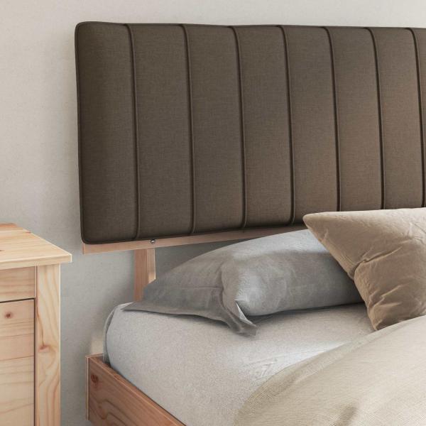 Bettgestell mit gepolstertem Kopfteil Taupe 180 x 200 cm