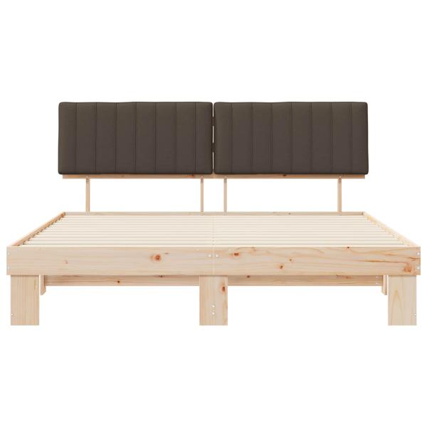 Bettgestell mit gepolstertem Kopfteil Taupe 180 x 200 cm