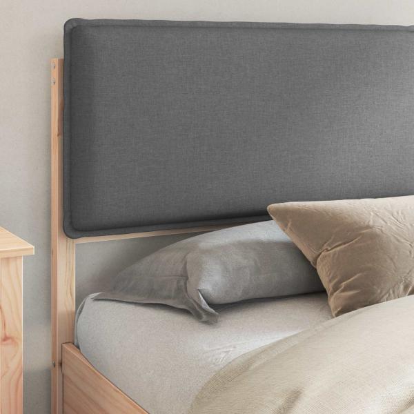 Bettgestell mit gepolstertem Kopfteil Dunkelgrau 200 x 200 cm