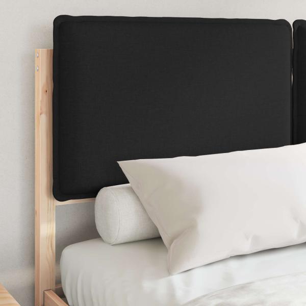 Bettgestell mit gepolstertem Kopfteil Schwarz 135 x 190 cm