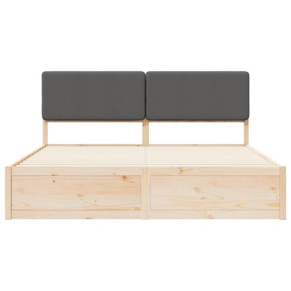 Bettgestell mit gepolstertem Kopfteil Dunkelgrau 200 x 200 cm