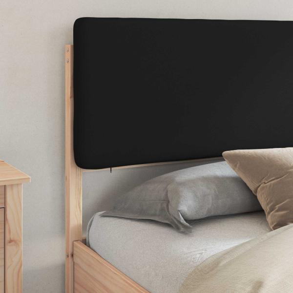 Bettgestell mit gepolstertem Kopfteil Schwarz 200 x 200 cm