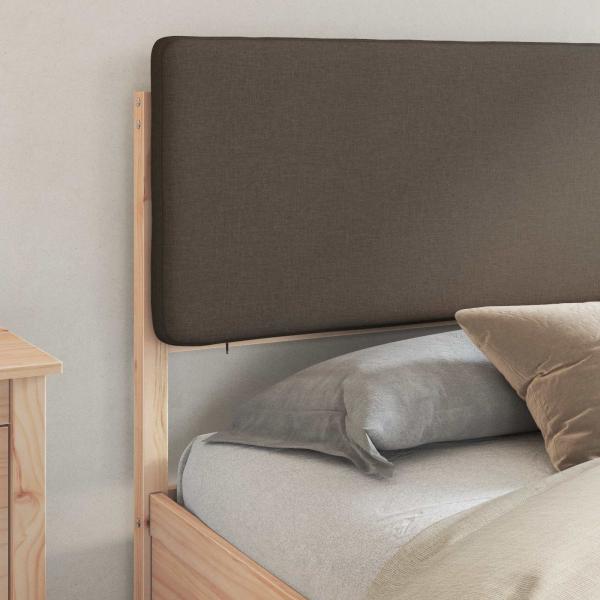 Bettgestell mit gepolstertem Kopfteil Taupe 200 x 200 cm
