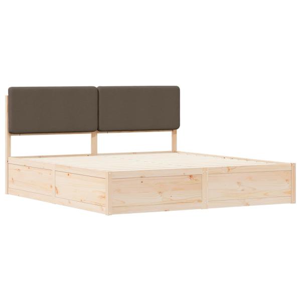Bettgestell mit gepolstertem Kopfteil Taupe 200 x 200 cm