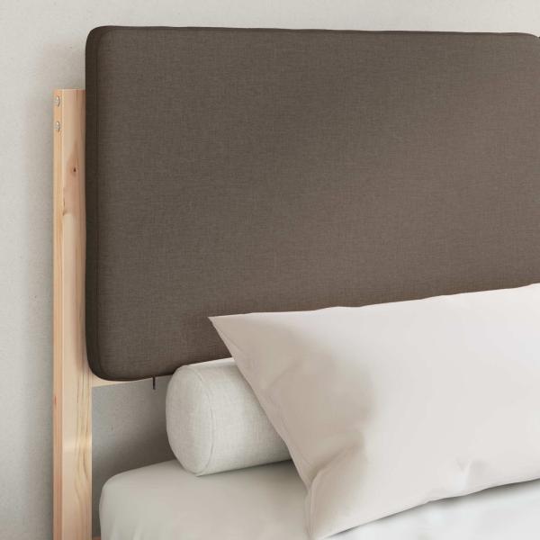 Bettgestell mit gepolstertem Kopfteil Taupe 140 x 200 cm
