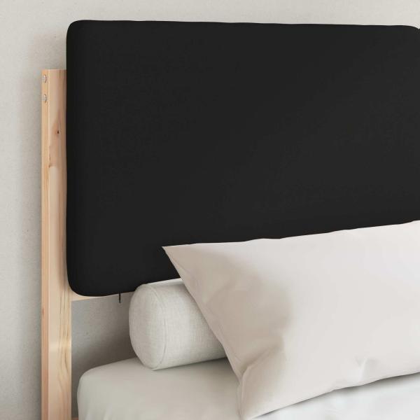 Bettgestell mit gepolstertem Kopfteil Schwarz 135 x 190 cm