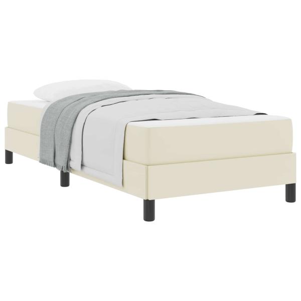Bettrahmen mit Matratze Creme 90 x 190 cm Stoff