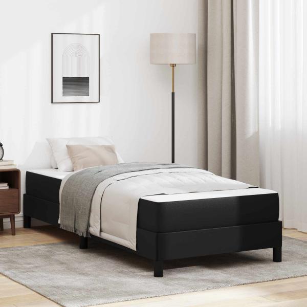 ARDEBO.de - Bettrahmen mit Matratze Schwarz 90 x 200 cm Stoff