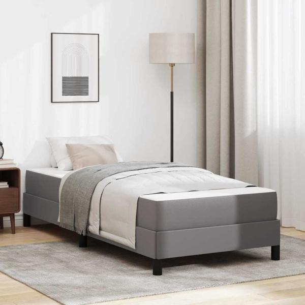 ARDEBO.de - Bettrahmen mit Matratze Grau 100 x 200 cm Stoff