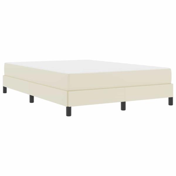 Bettrahmen mit Matratze Creme 140 x 190 cm Stoff