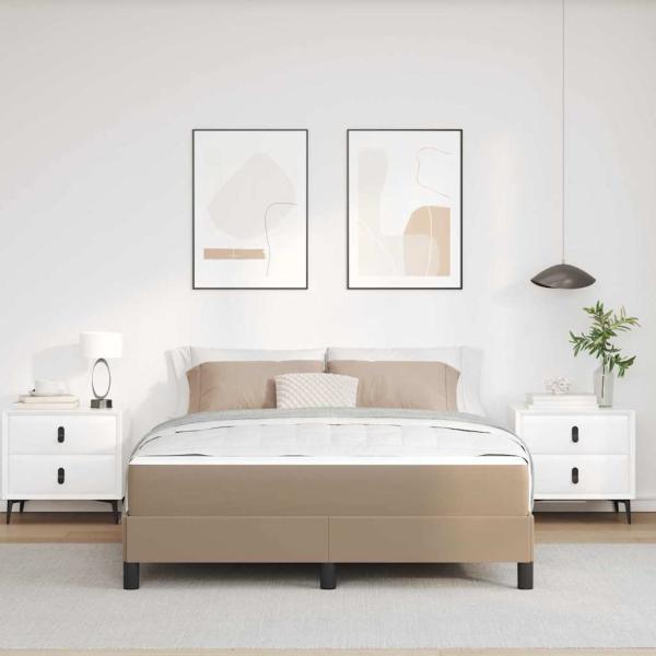Bettrahmen mit Matratze Cappuccino 140 x 190 cm Stoff