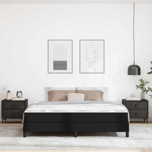 Bettrahmen mit Matratze Schwarz 180 x 200 cm Stoff