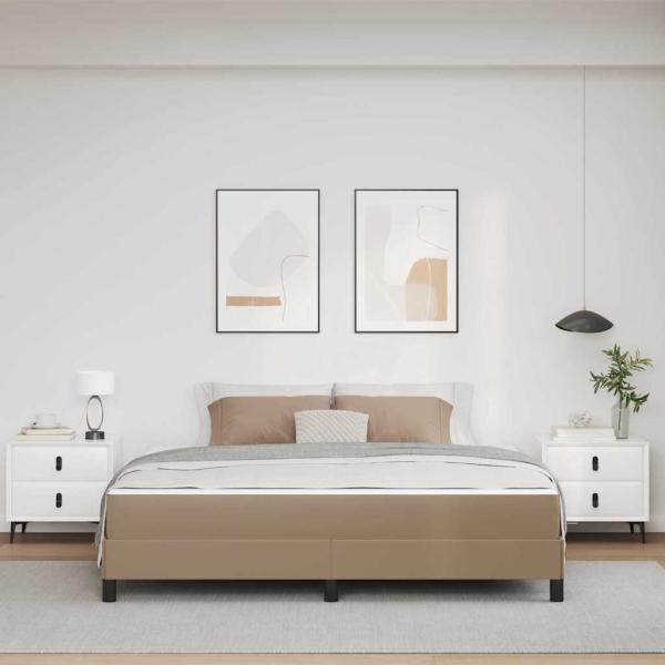 Bettrahmen mit Matratze Cappuccino 180 x 200 cm Stoff