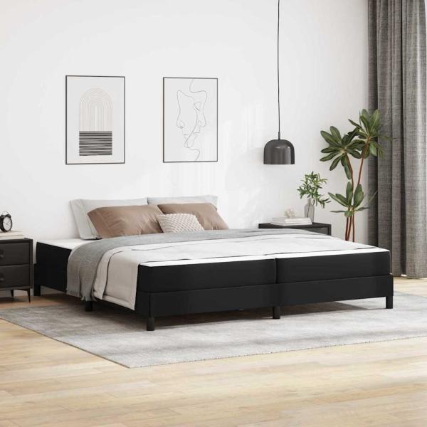 ARDEBO.de - Bettrahmen mit Matratze Schwarz 200 x 200 cm Stoff