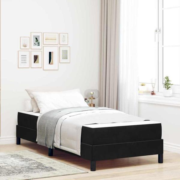 ARDEBO.de - Boxspringbett mit Matratze Schwarz 100 x 210 cm Stoff