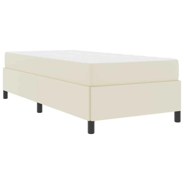 Bettrahmen mit Matratze Creme 90 x 190 cm Stoff