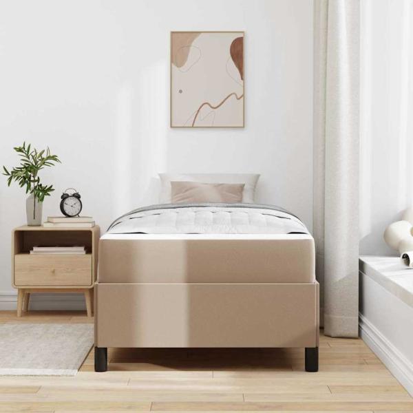 Bettrahmen mit Matratze Cappuccino 90 x 200 cm Stoff