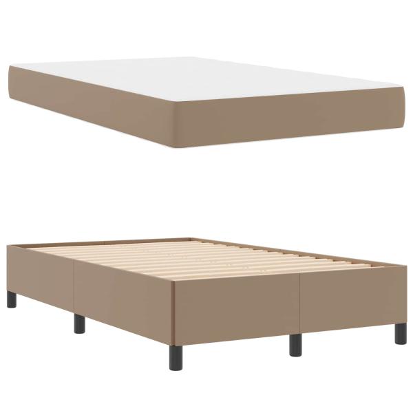 Bettrahmen mit Matratze Cappuccino 120 x 200 cm Stoff