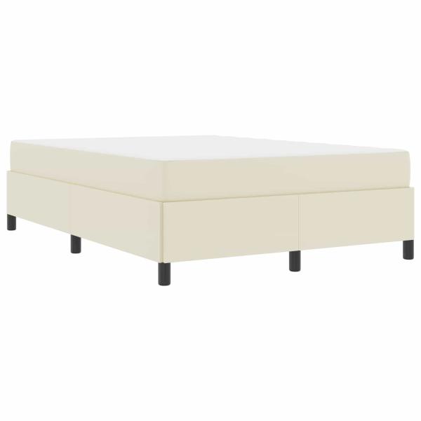 Bettrahmen mit Matratze Creme 140 x 190 cm Stoff