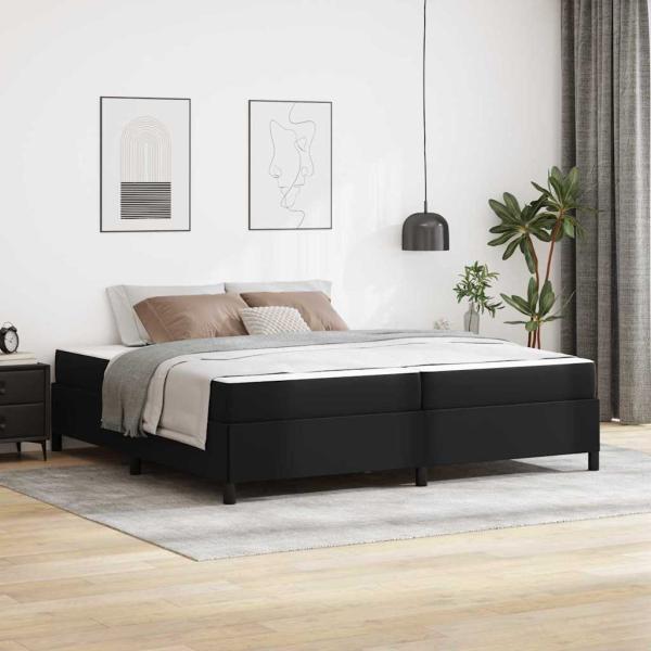 ARDEBO.de - Bettrahmen mit Matratze Schwarz 200 x 200 cm Stoff