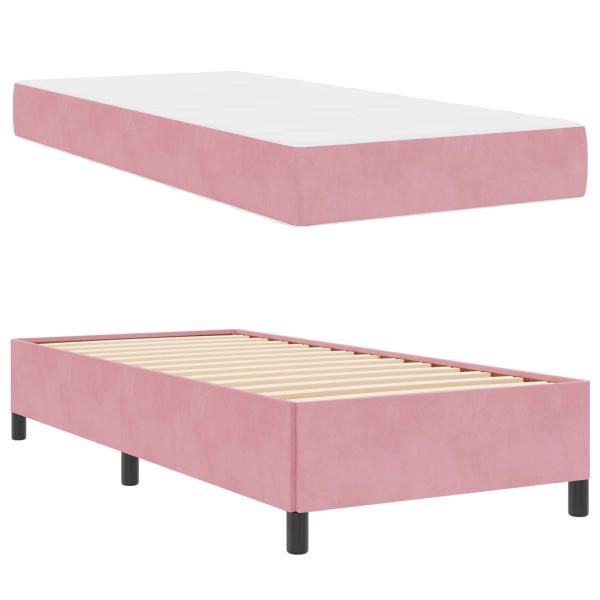 Bettrahmen Rosa 90 x 190 cm Stoff