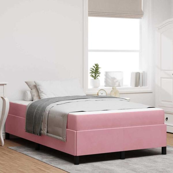ARDEBO.de - Bettrahmen Rosa 120 x 190 cm Stoff