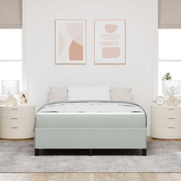 Bettrahmen Hellgrau 160 x 200 cm Stoff