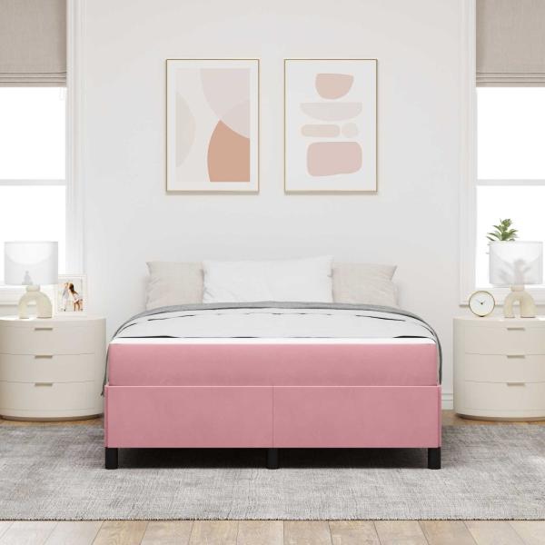 Bettrahmen Rosa 160 x 200 cm Stoff