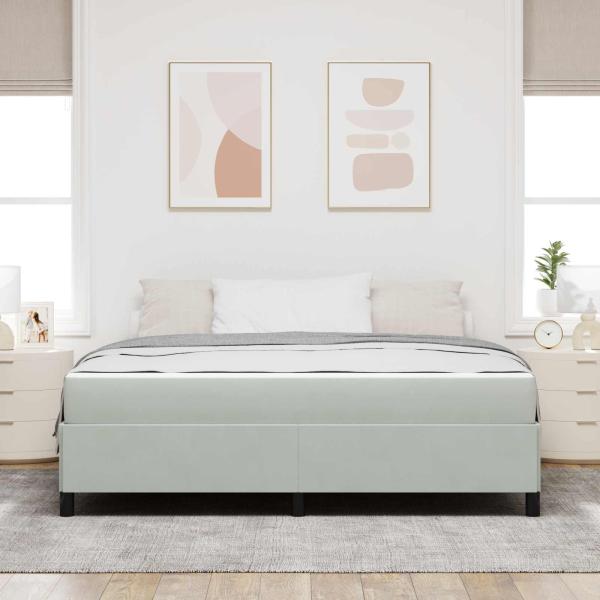 Bettrahmen Hellgrau 180 x 200 cm Stoff