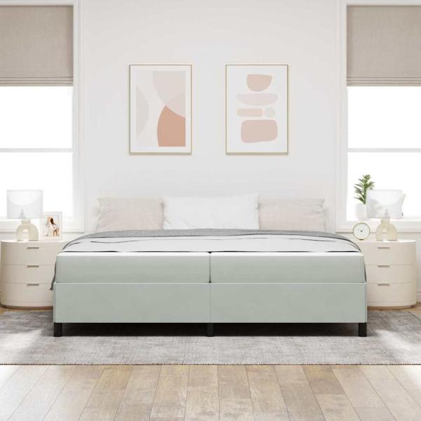 Bettrahmen Hellgrau 200 x 200 cm Stoff
