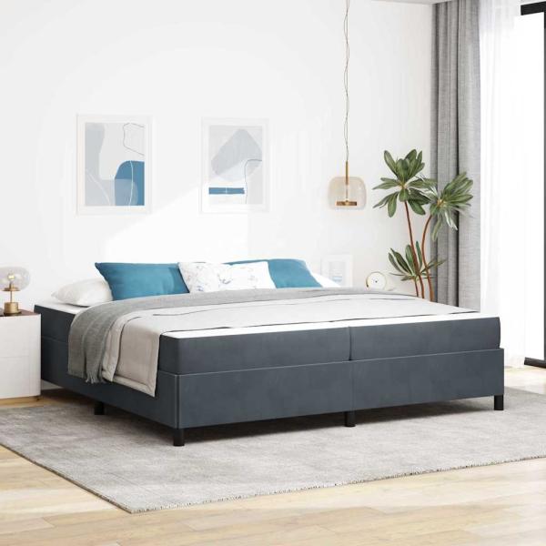 ARDEBO.de - Bettrahmen Dunkelgrau 200 x 200 cm Stoff
