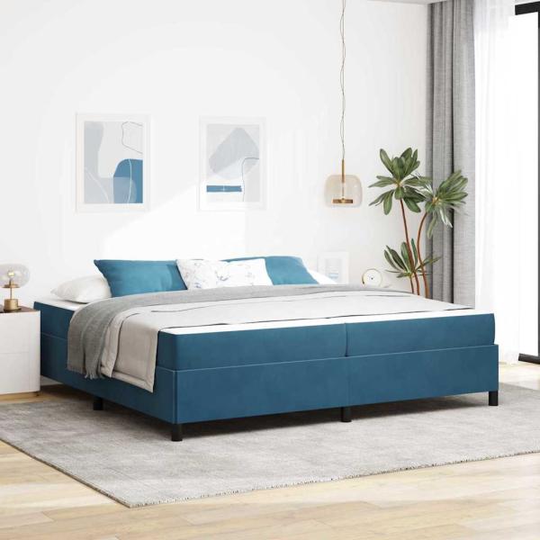 ARDEBO.de - Bettrahmen Dunkelblau 200 x 200 cm Stoff