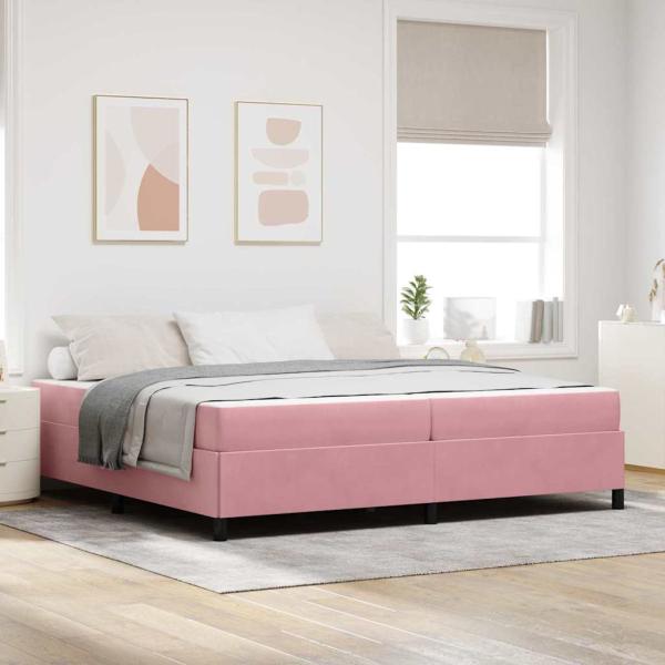 ARDEBO.de - Bettrahmen Rosa 200 x 200 cm Stoff