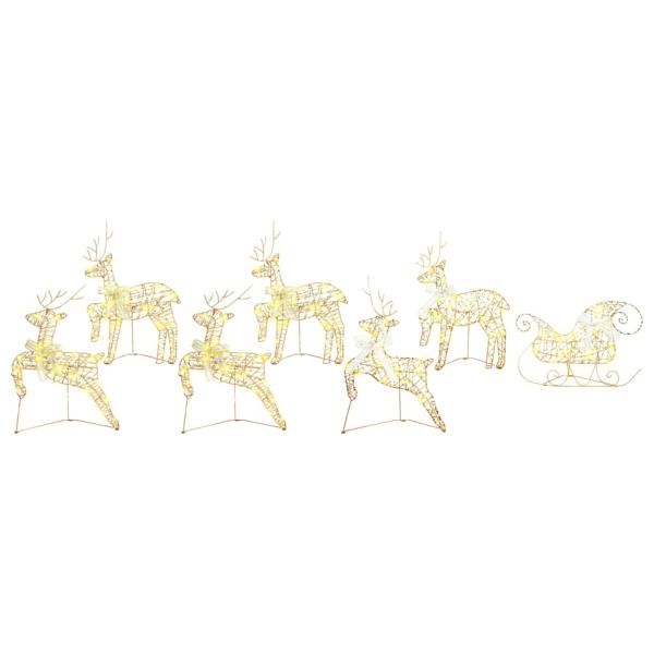LED Rentiere 7 Stk. Gold 44 x 18 x 65,5 cm PET 40 LEDs