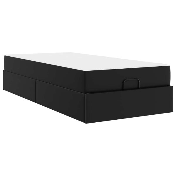Bettgestell mit Matratze Sonstiges 2 Stk. Schwarz PVC