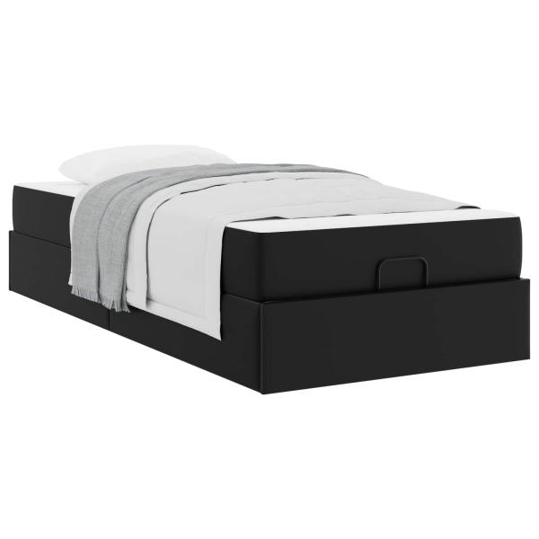 Bettgestell mit Matratze Sonstiges 2 Stk. Schwarz PVC
