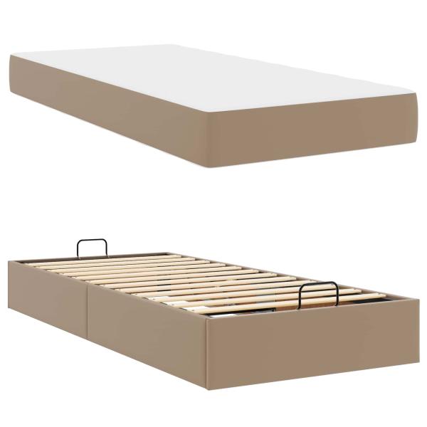 Bettgestell mit Matratze Sonstiges 2 Stk. Hellbraun PVC