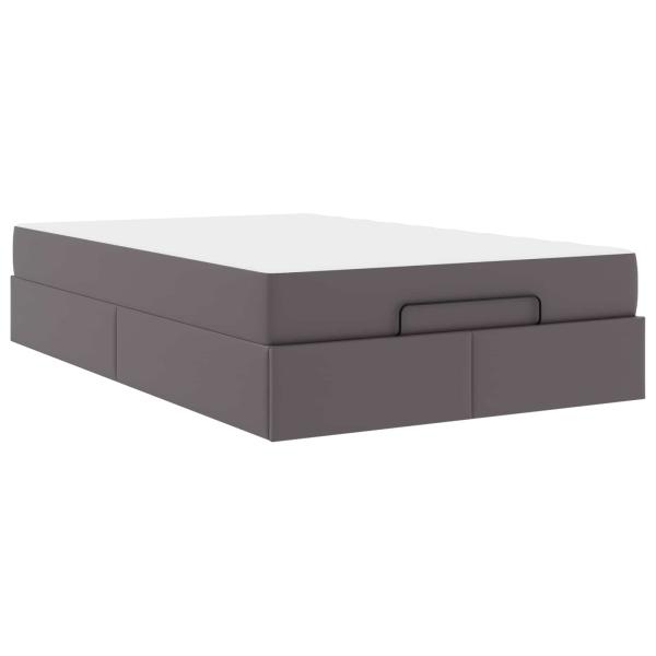Bettgestell mit Matratze Sonstiges 2 Stk. Grau PVC