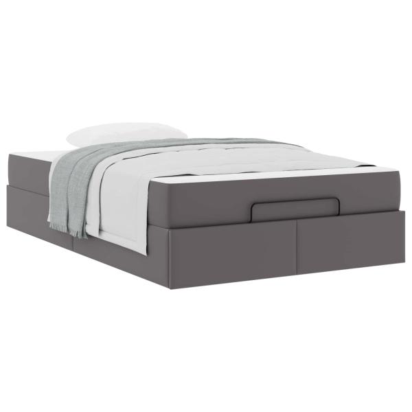 Bettgestell mit Matratze Sonstiges 2 Stk. Grau PVC